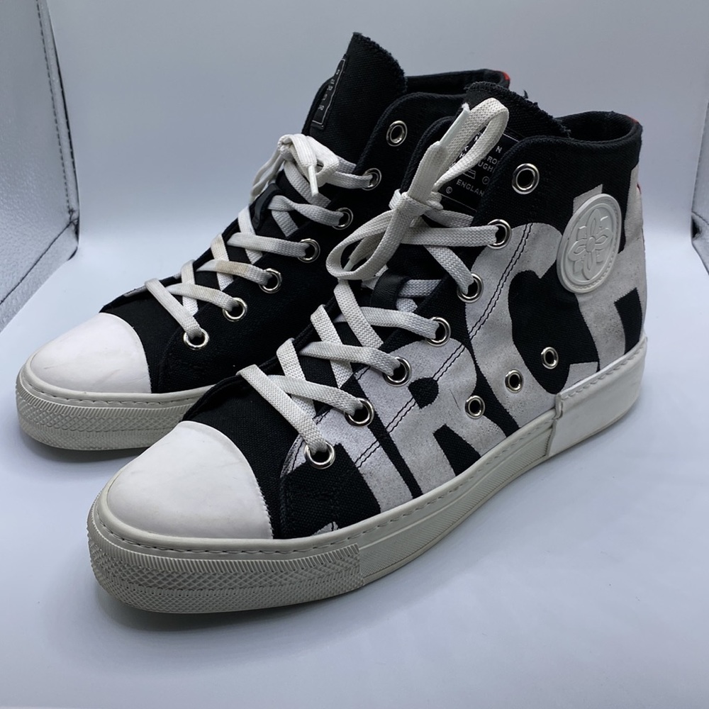 John Richmond 50% Rock / 50% Roll Born in England Hightop Sneaker Size 8 - Picture 3 of 12